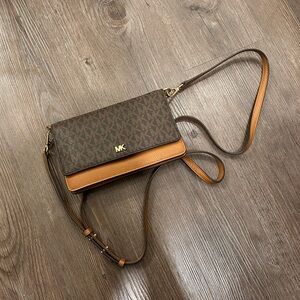 Michael Kors Brown and Tan Crossbody Bag